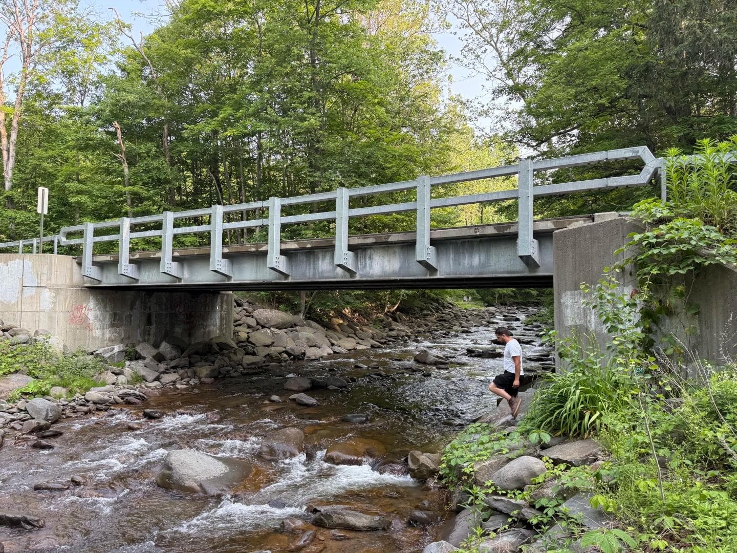Custom NYSDOT steel bridge in Bearsville, NY.
