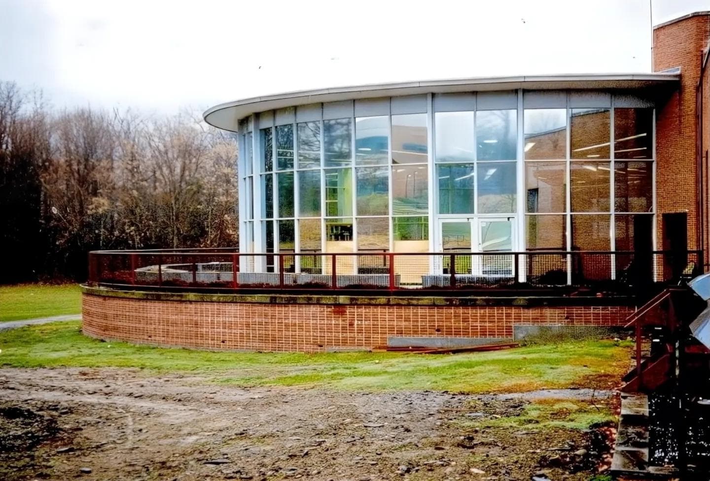 Curved radius railing at Our Lady Lourdes High School in Poughkeepsie, NY.
